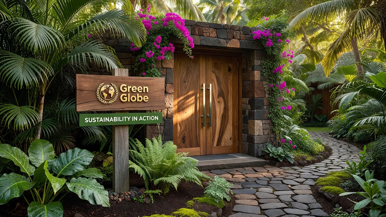 Label éco-tourisme certifié — Green Globe, Rainforest Alliance, GSTC logos