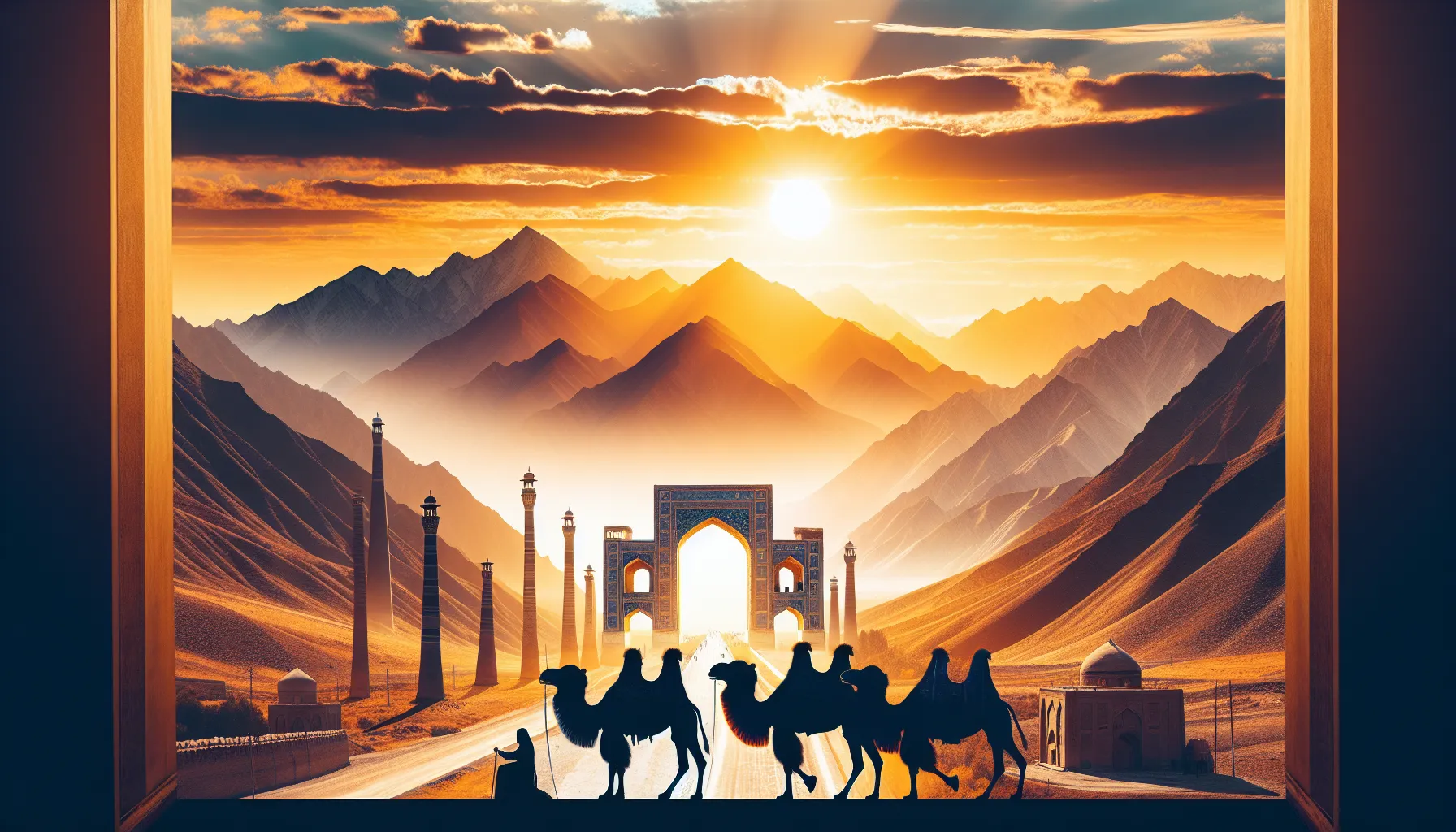 Paysage de la route de la Soie en Asie centrale