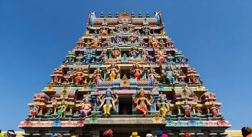 Tour colorée du temple de Meenakshi à Madurai en Inde